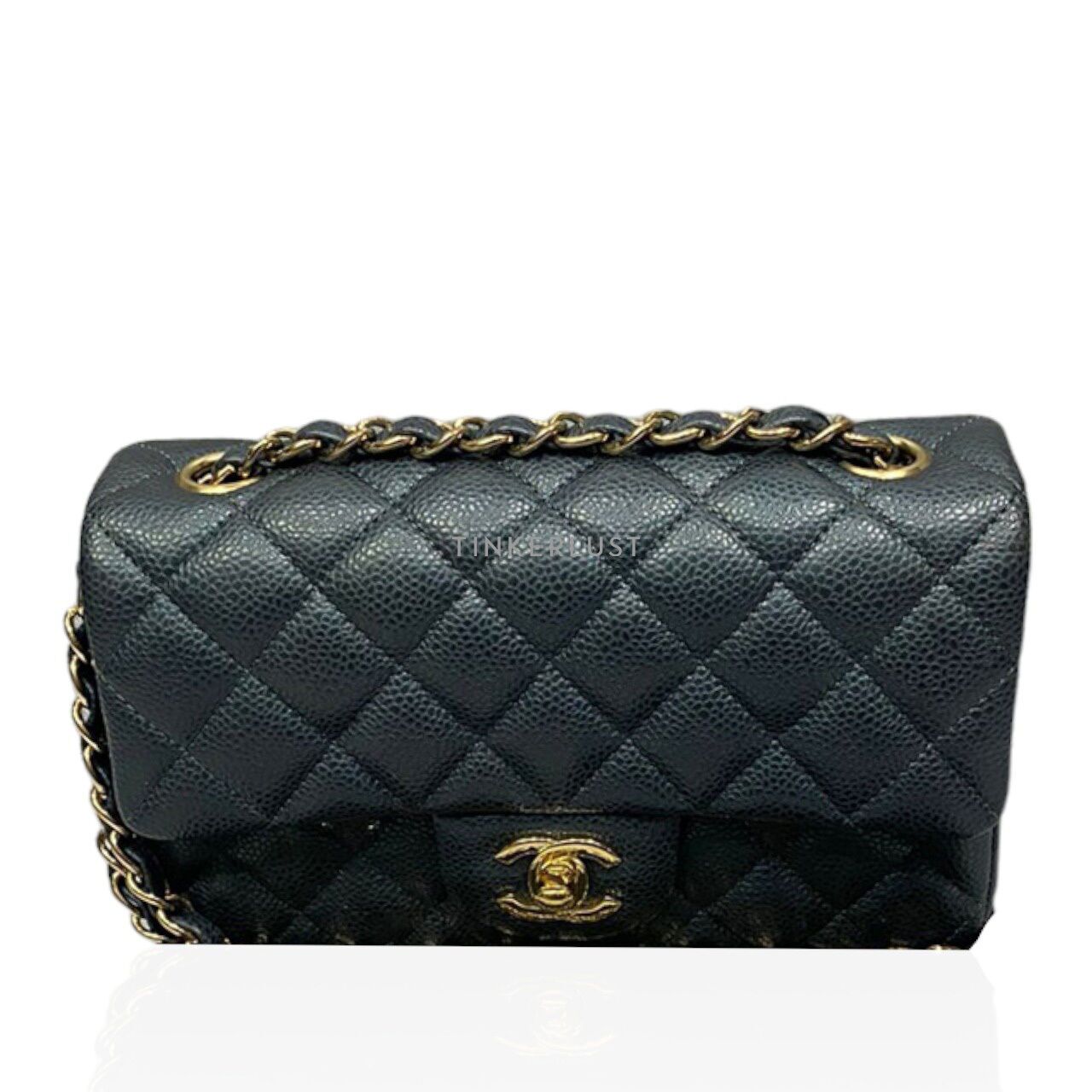 tas shoulder bag Chanel Classic Mini Rectangle Irisdescent Blue 25 GHW Shoulder Bag Tinkerlust