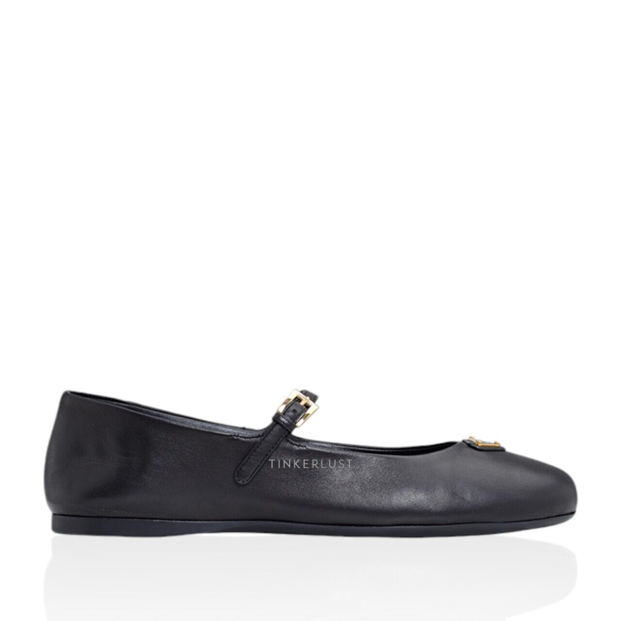sepatu flats Prada Enameled Metal Triangle Ballerinas Shoes
