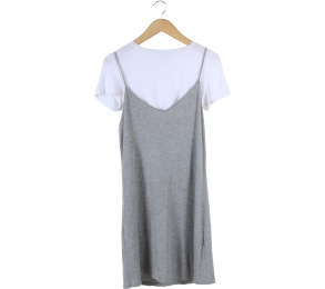 Bershka Grey And Off White Mini Dress