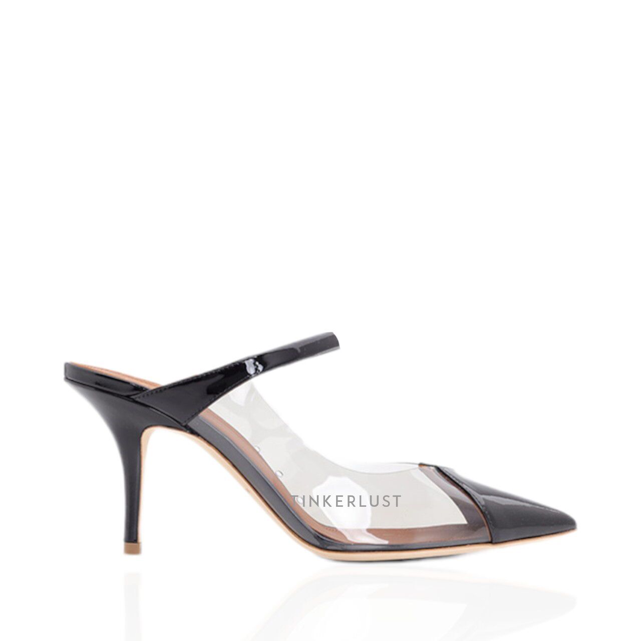 sepatu heels Malone Souliers Marli Mules 70mm PVC x Patent