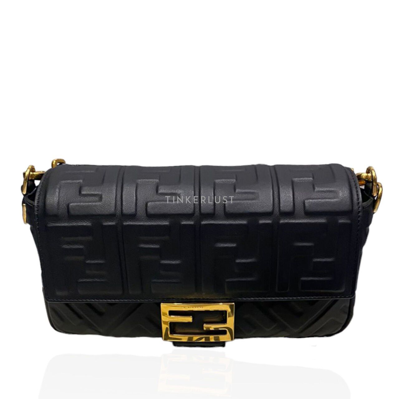 Fendi baguette black leather hotsell