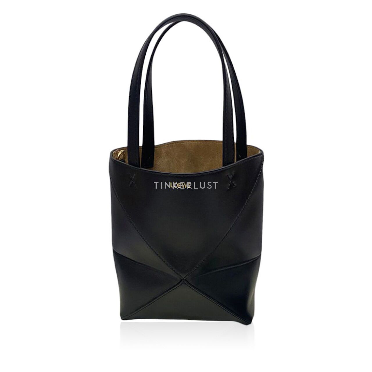 tas tote bag Loewe Puzzle Fold Mini Black 2023 GHW Tote Bag Tinkerlust