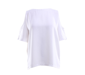 Le Bijou White Cold Shoulder Blouse