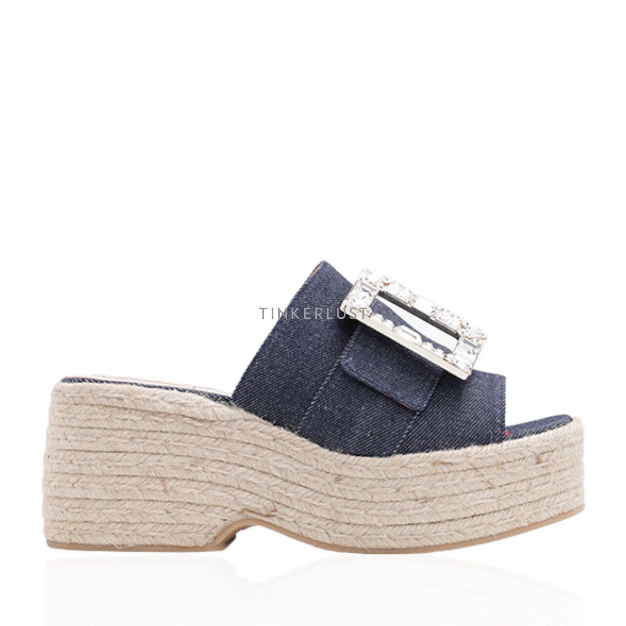 サンダル・ミュール Roger Vivier Buckle Sandals Roger Vivier Raffia Crystal Buckle Platform Sandals | Neiman