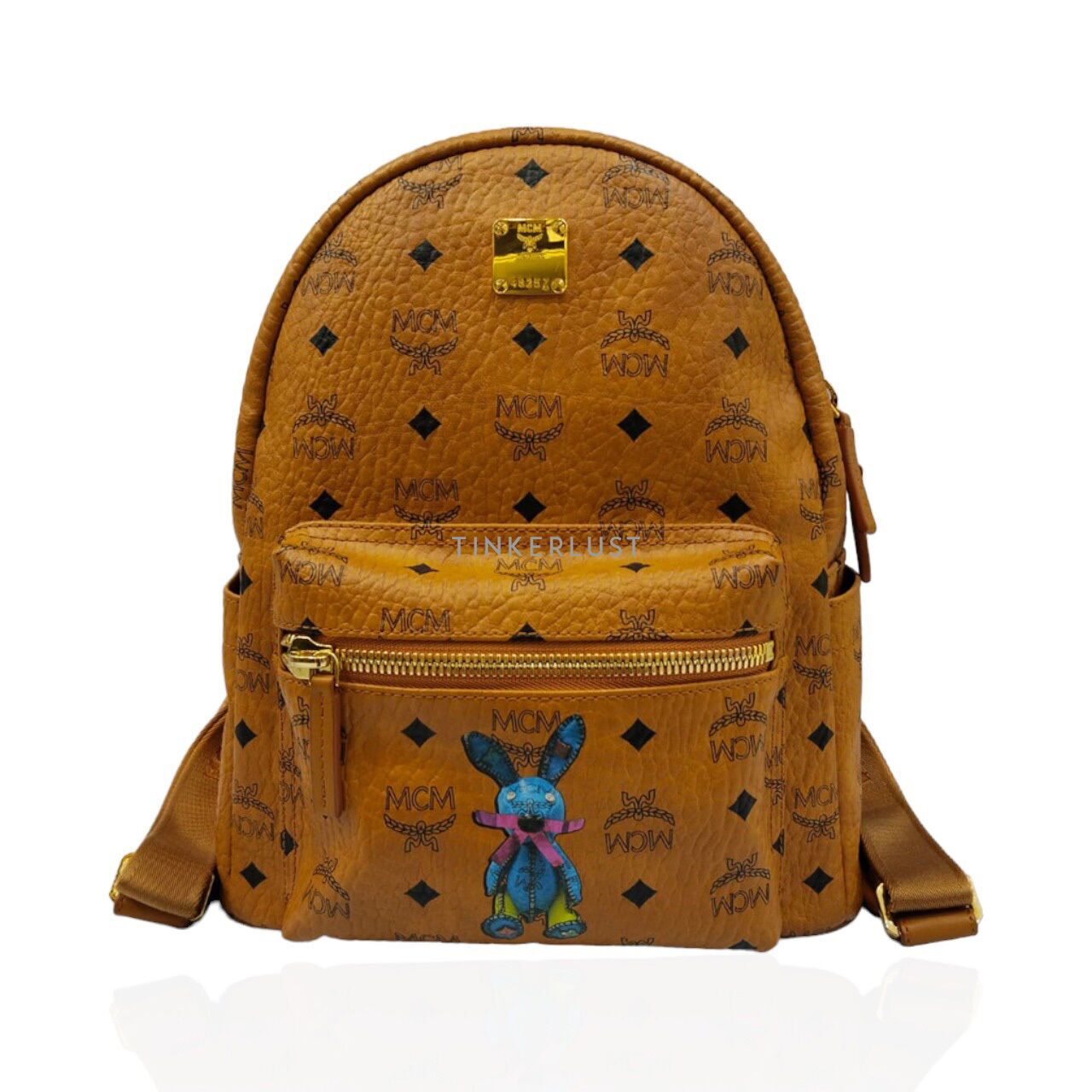 tas backpack MCM Visetos Small Cognac Rabbit Backpack Tinkerlust