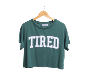 Pull & Bear Green Cropped T-Shirt