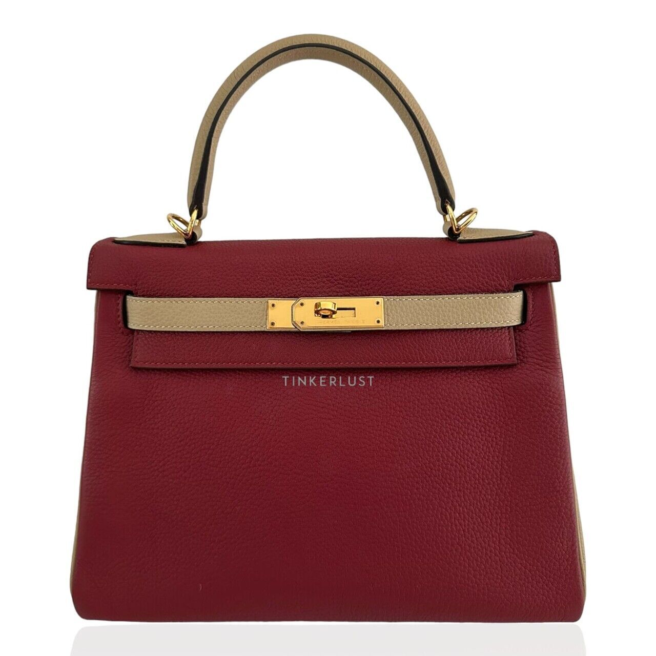 tas satchel Hermes K28 Hss Togo Grenat Trench Ghw A Satchel Tinkerlust