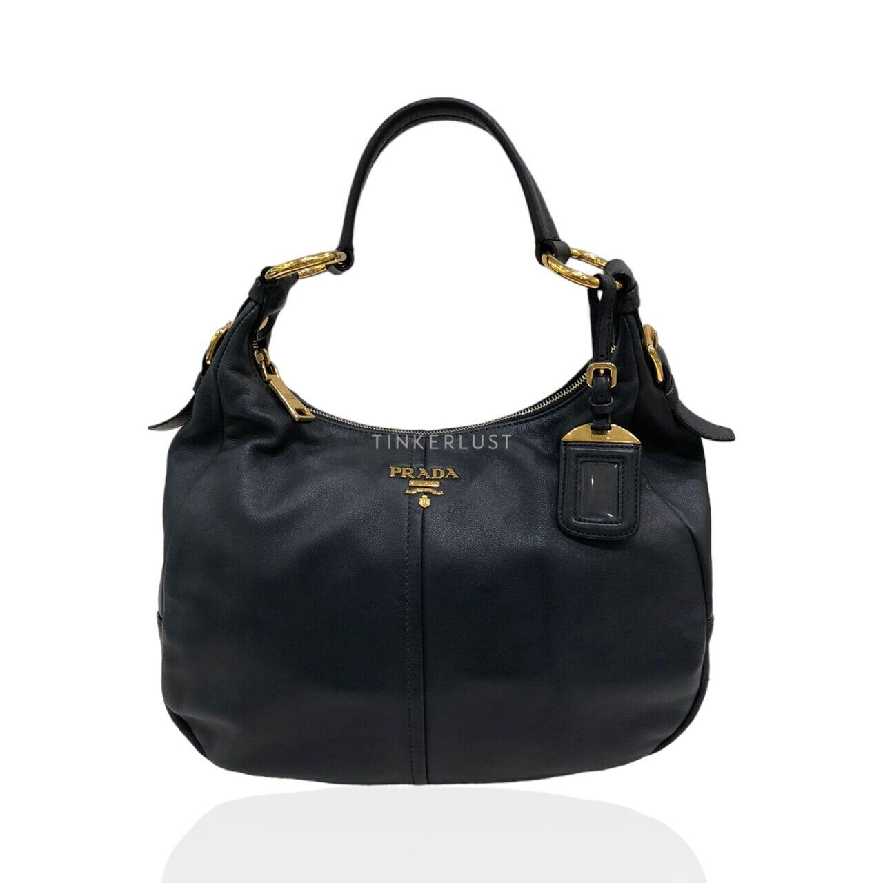 tas shoulder bag Prada Hobo Navy GHW Shoulder Bag Tinkerlust