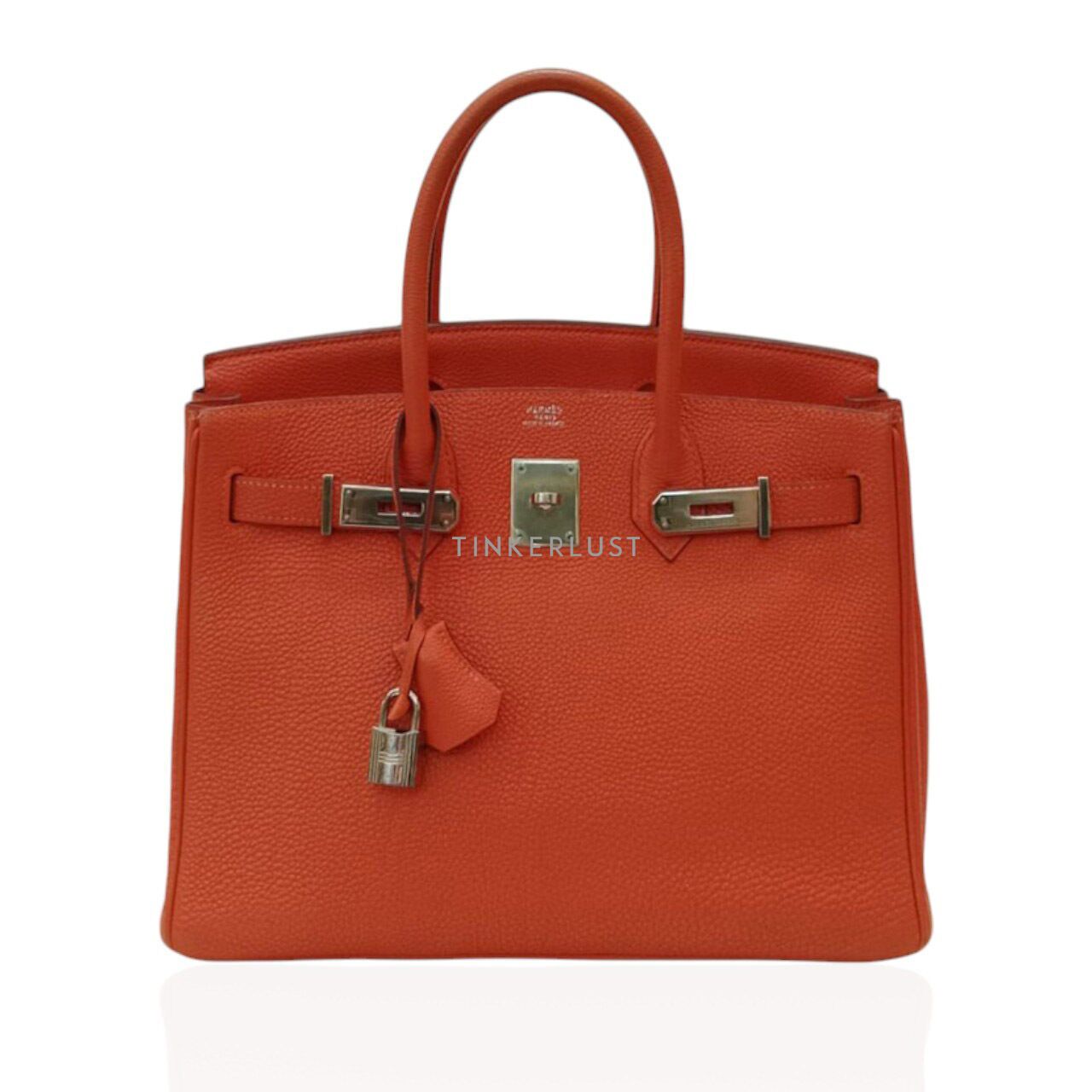 tas handbag Hermes Birkin 30 Orange Togo G Handbag Tinkerlust
