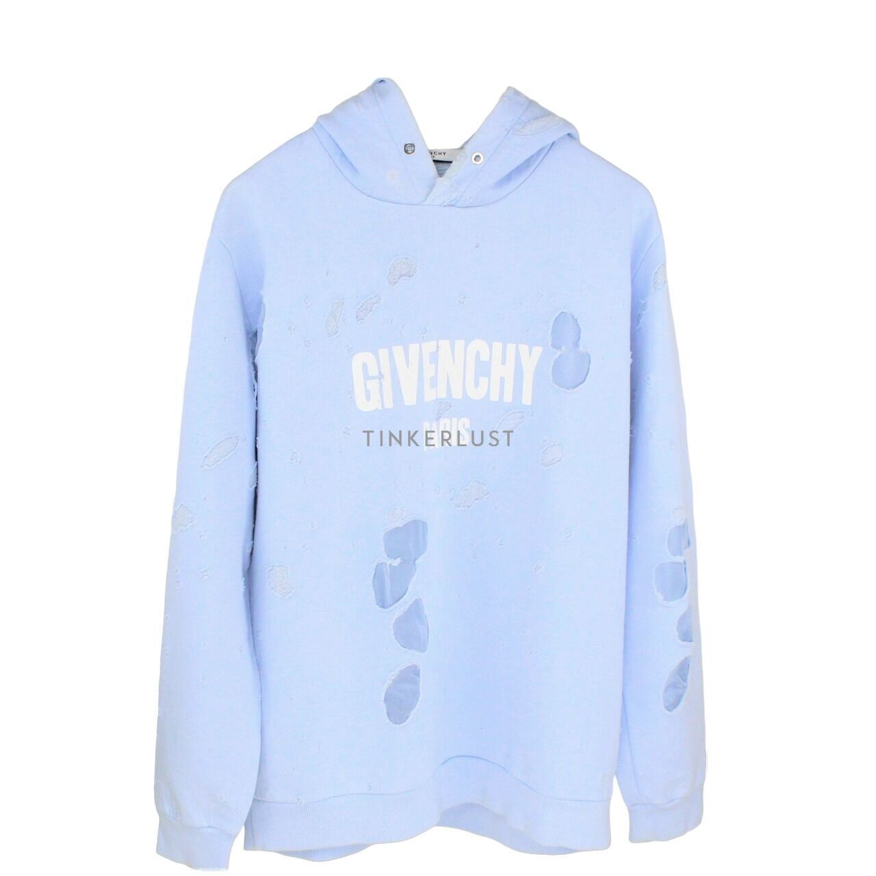 Givenchy blue 2025 destroyed hoodie