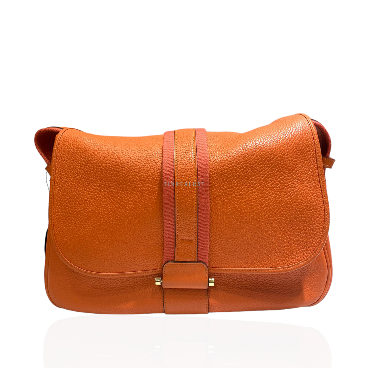 tas sling bag Hermes Bolso Bourlingue Clemence Leather Orange PHW R Square 2014 Sling Bag Tinkerlust