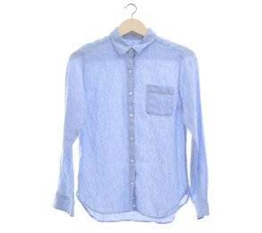 Muji Blue Pocket Long Sleeve Shirt