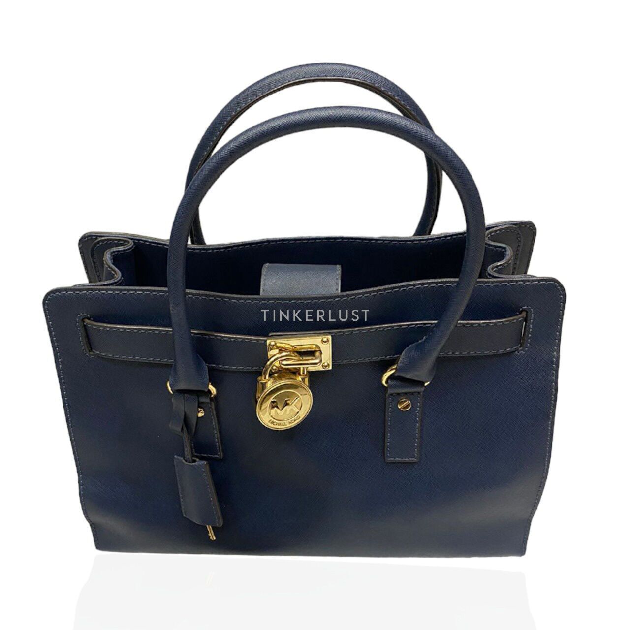 tas satchel Michael Kors Hamilton Navy SHW Satchel Tinkerlust