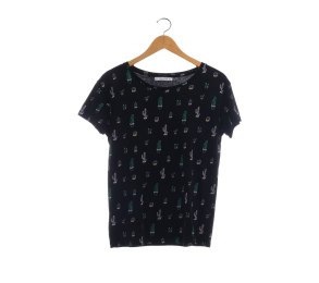 Pull Bear Black Patterned T-Shirt