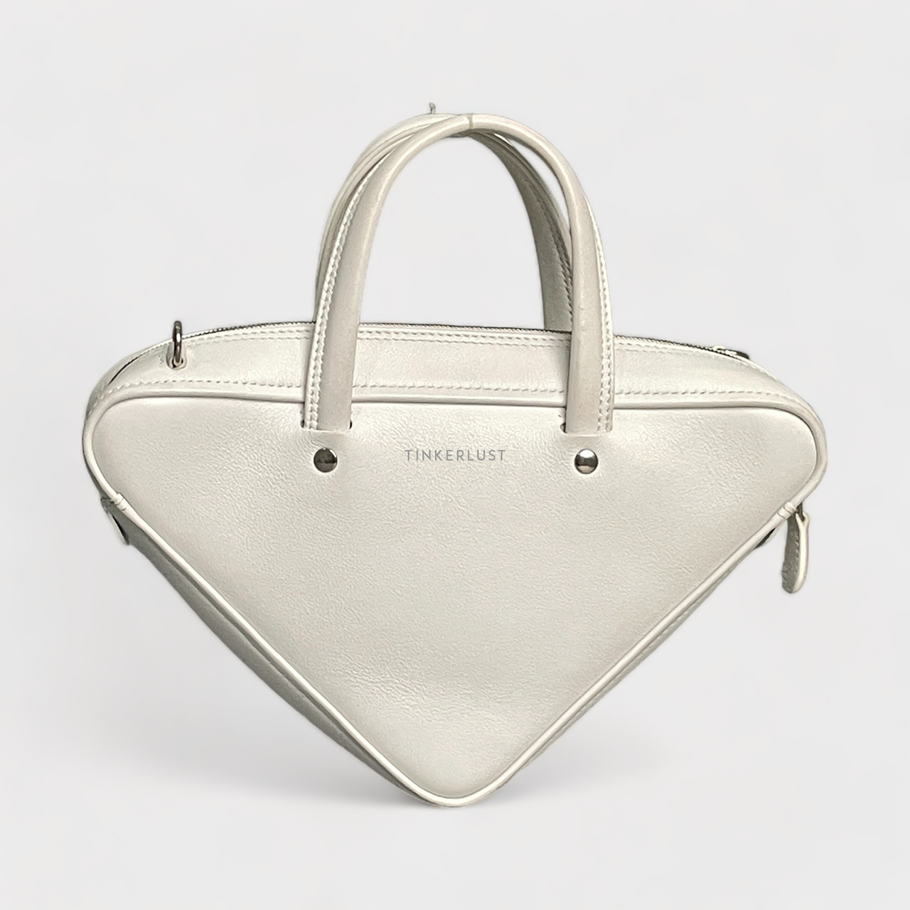 Balenciaga Triangle Chain Duffle XS ハンドバッグ ホワイト BALENCIAGA Calfskin S Triangle Duffle White 1391633