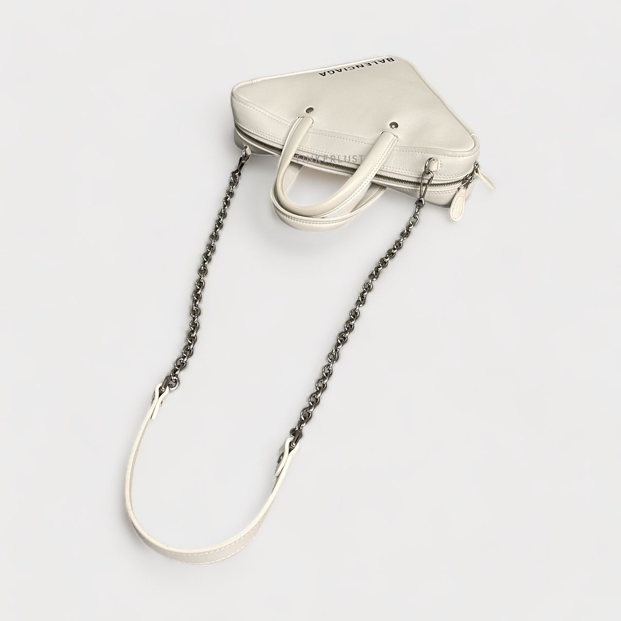 Balenciaga Triangle Chain Duffle XS ハンドバッグ ホワイト Balenciaga White Leather Small Triangle Duffle Bag | Yoogi's