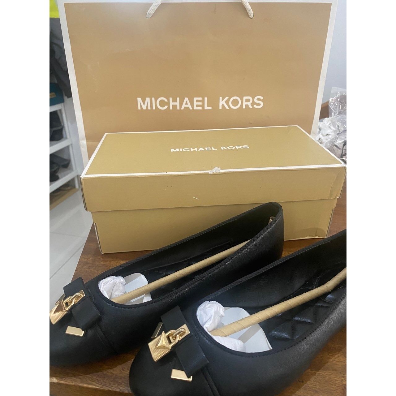 michael michael kors alice leather ballet flat