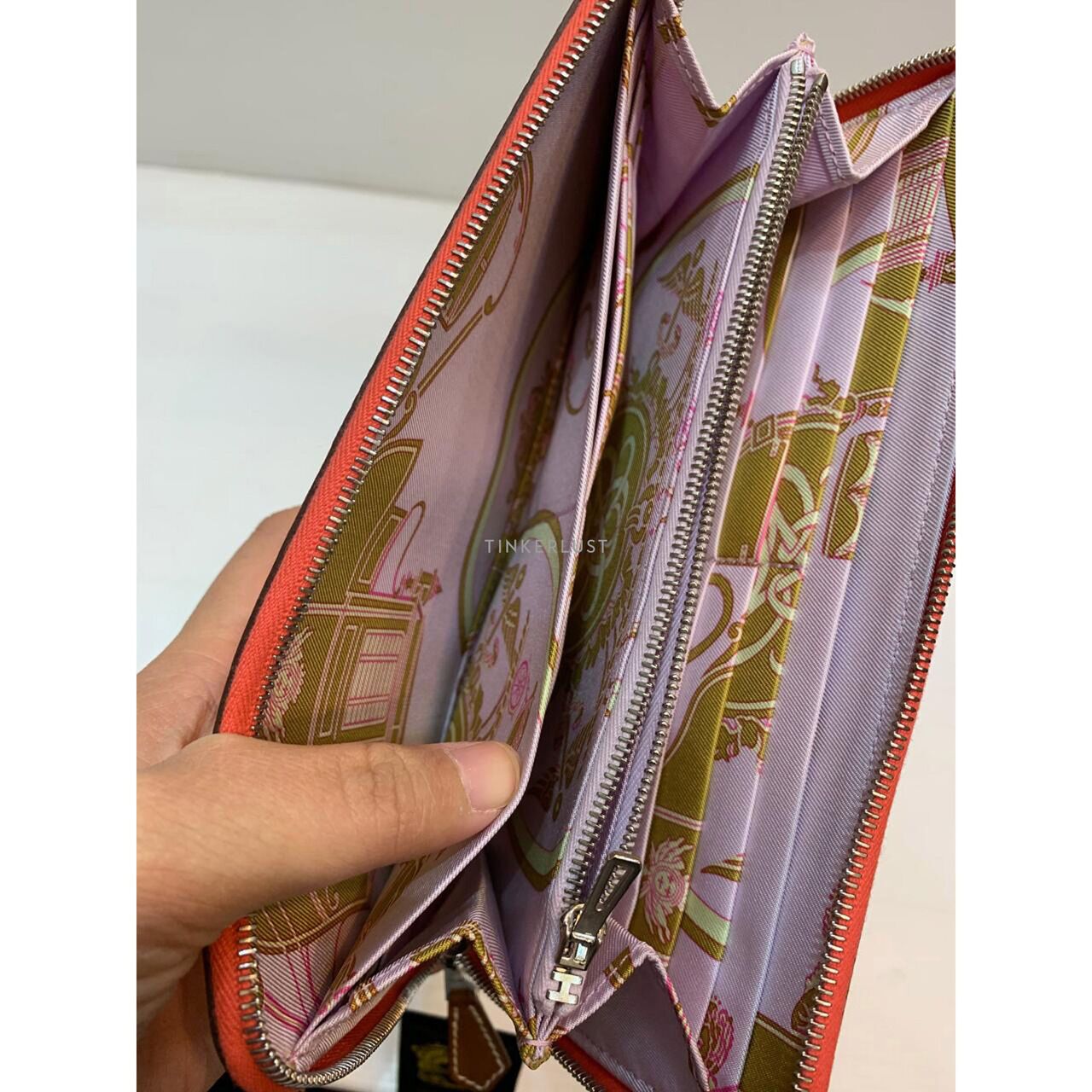 Hermes silk in wallet