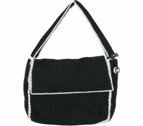 DOWA Black And Cream Shoulder Bag