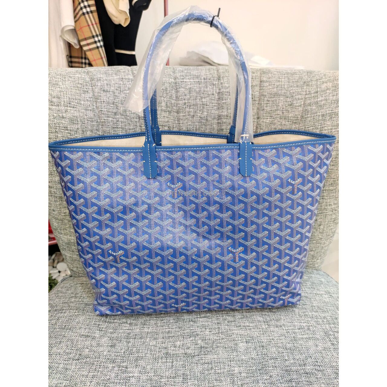 tas tote-bag Goyard St Louis PM Blue Eclair Tote Bag