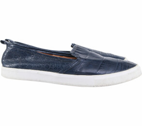 H&M Dark Blue Faux Leather Flats