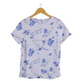 Mango Blue & White Floral Blouse