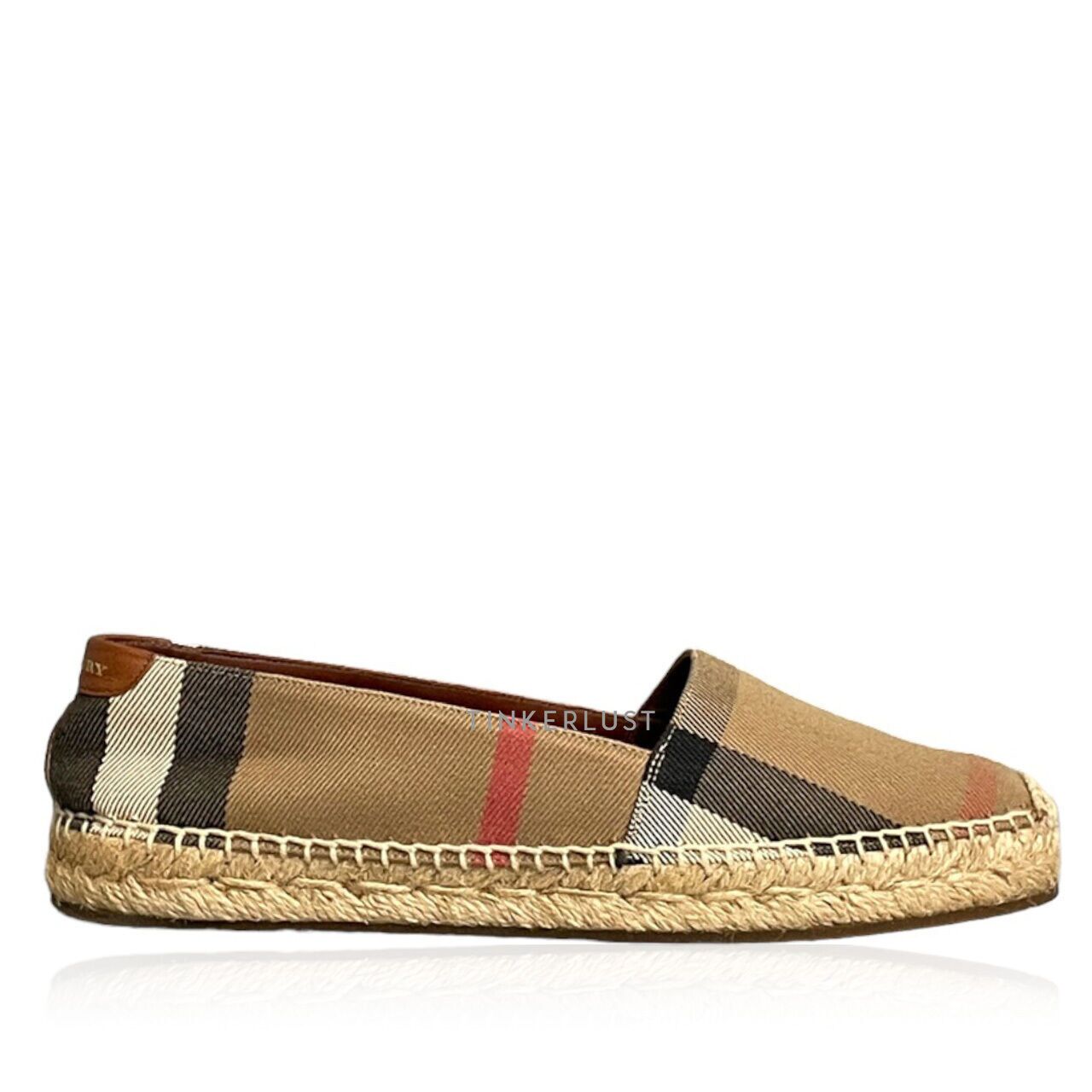 Burberry hodgeson check canvas cheap espadrille flats