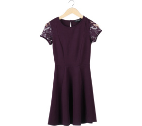 Dorothy Perkins Purple Lace Insert Midi Dress