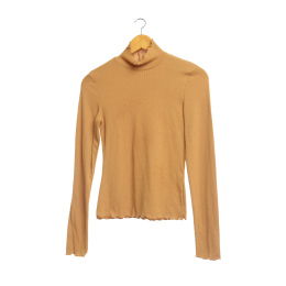 Bershka Mustard Turtle Neck Blouse