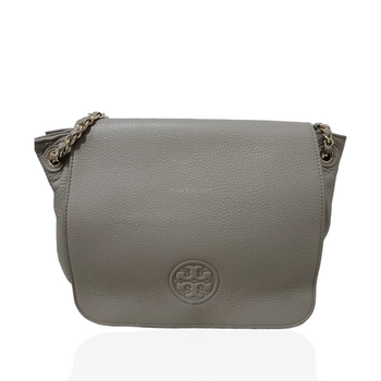 tas shoulder bag Tory Burch Bombe Small Flap French Grey Shoulder Bag Tinkerlust