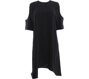 Cotton Ink Black Cold Shoulder Mini Dress