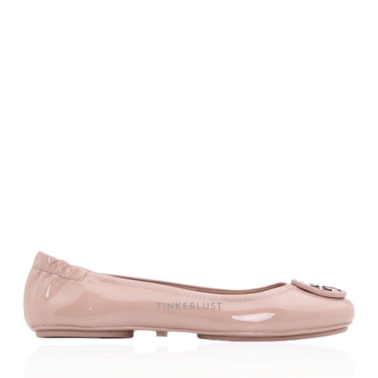 sepatu flats Tory Burch Minnie Travel Vintage Mauve Patent Leather Ballet Flats Tinkerlust