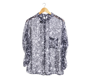 Mango Black And White Patterned Shirt