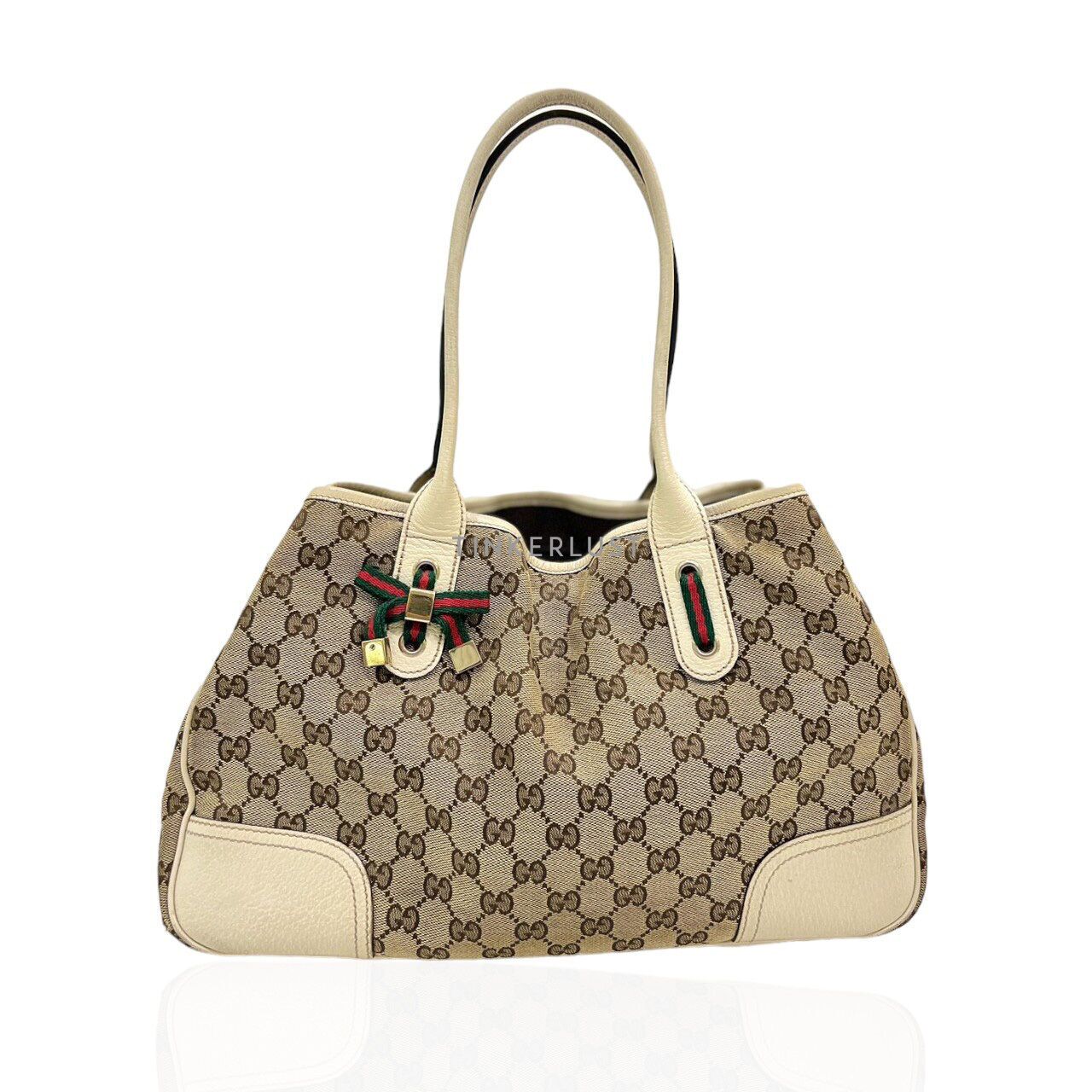 tas tote bag Gucci Princy Hobo Ribbon GG Monogram Canvas GHW Tote Bag Tinkerlust
