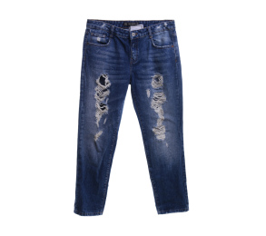 Zara Blue Distressed Long Pants