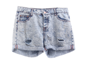 Cotton On Blue Washed Ripped Short Pants