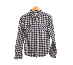 UNIQLO Black And Cream Plaid Shirt