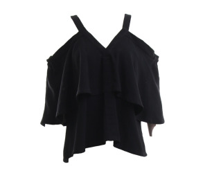 Cotton Ink Black Cold Shoulder Blouse