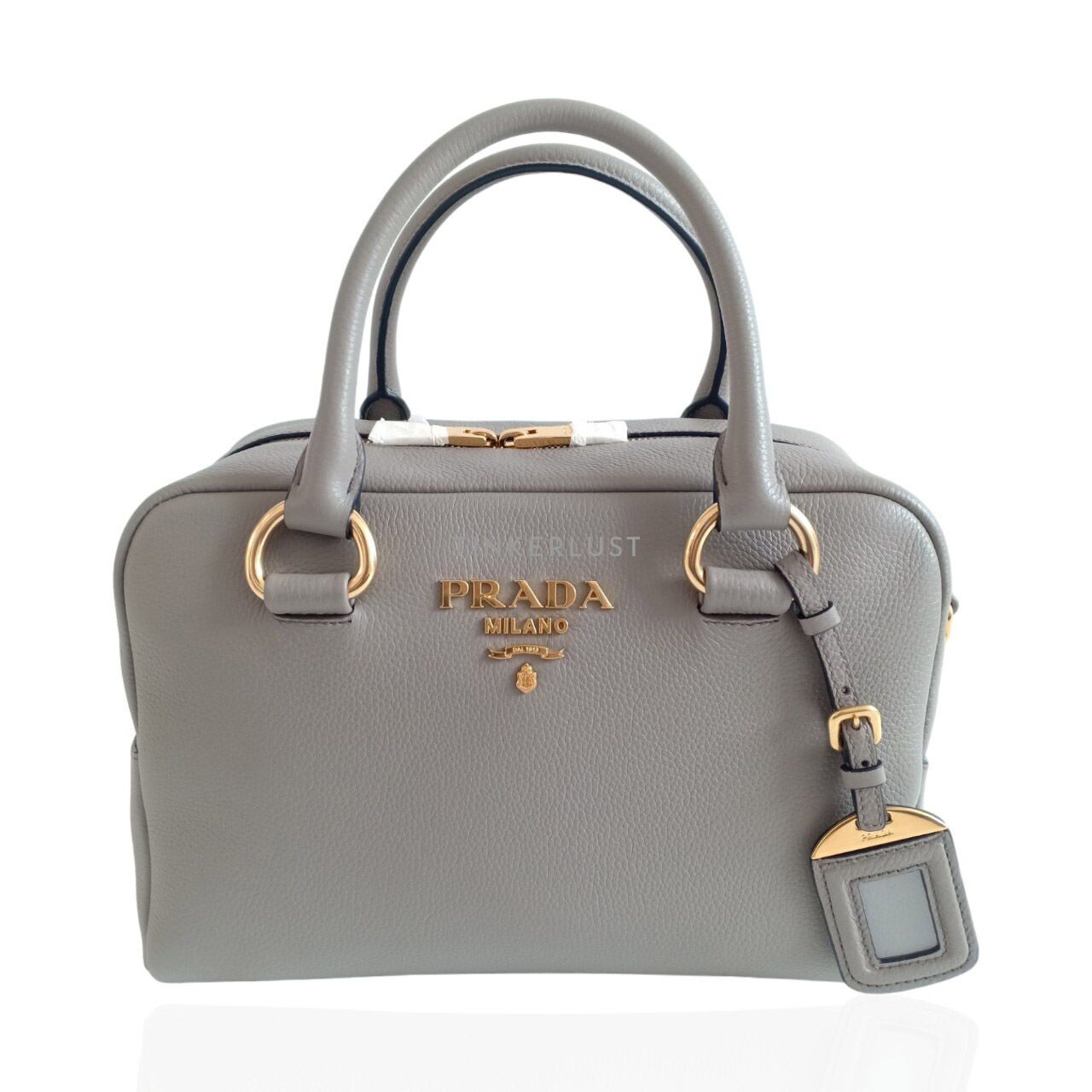 tas satchel Prada 1BB086 Bauletto Argilla Vitello Phenix Satchel Tinkerlust