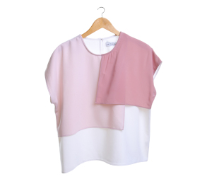 Cotton Ink Off White And Soft Pink Blouse
