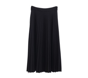 Stradivarius Black Pleated Maxi Skirt