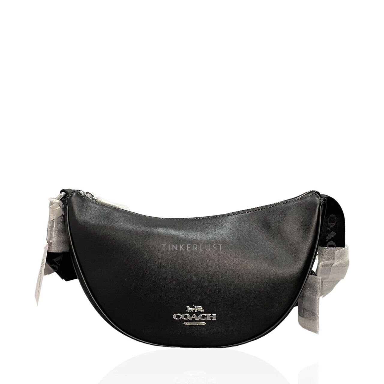 tas sling bag Coach CT644 Pace Black Smooth Leather Sling Bag Tinkerlust