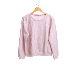 Minimal Pink Coral Floral Sweater