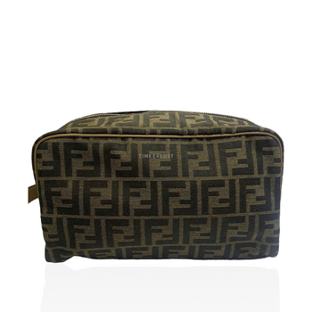 ★送料関税込み★ FENDI Pouch Beauty Medium FF Jacquard FF Jacquard Flat Pouch Medium Fabric Black | Fendi