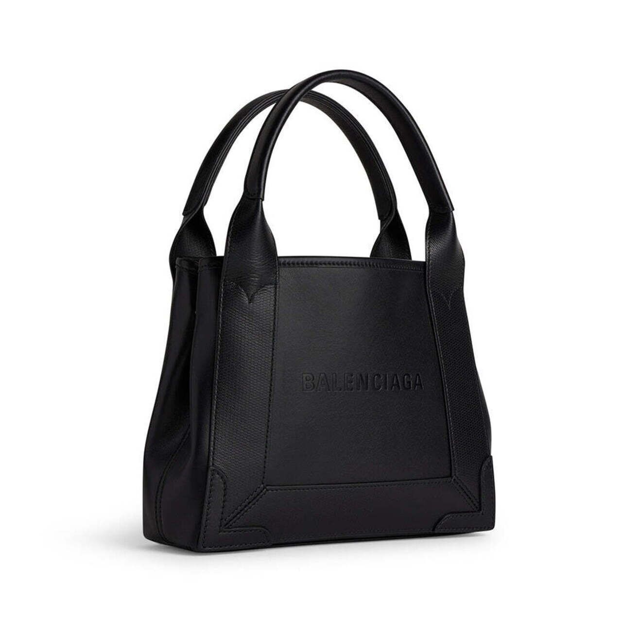 tas handbag Balenciaga Navy XS Cabas Handbag Smooth Leather
