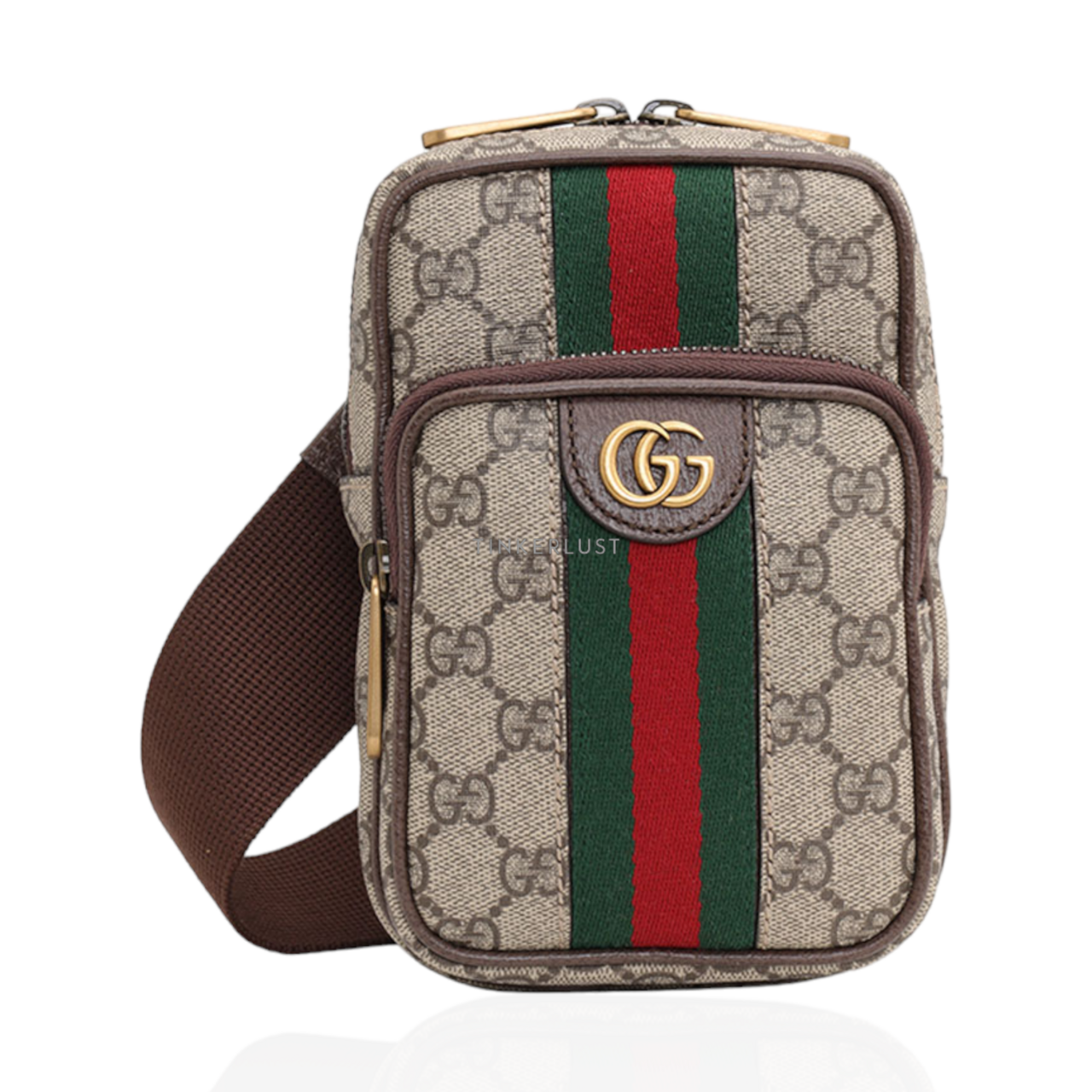 tas sling bag Gucci Mini GG Supreme Ophidia Sling Bag in Beige