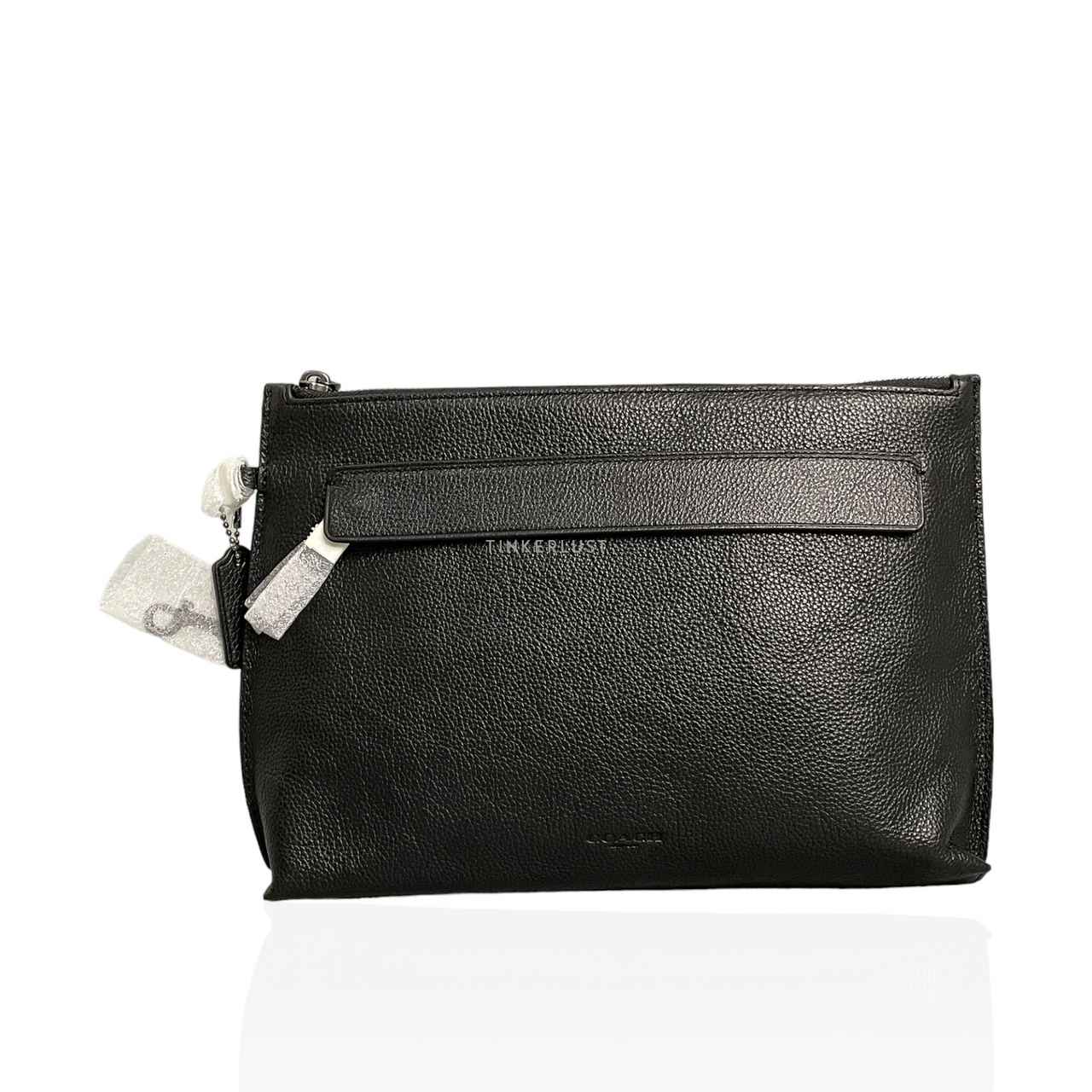 tas clutch Coach 28614 Black Pebbled Leather Clutch Tinkerlust