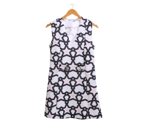 Zara White And Black Mini Dress