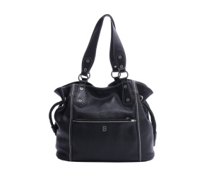 Bonia Black Leather Shoulder Bag 