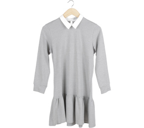 Cotton Ink Grey Collar Mini Dress